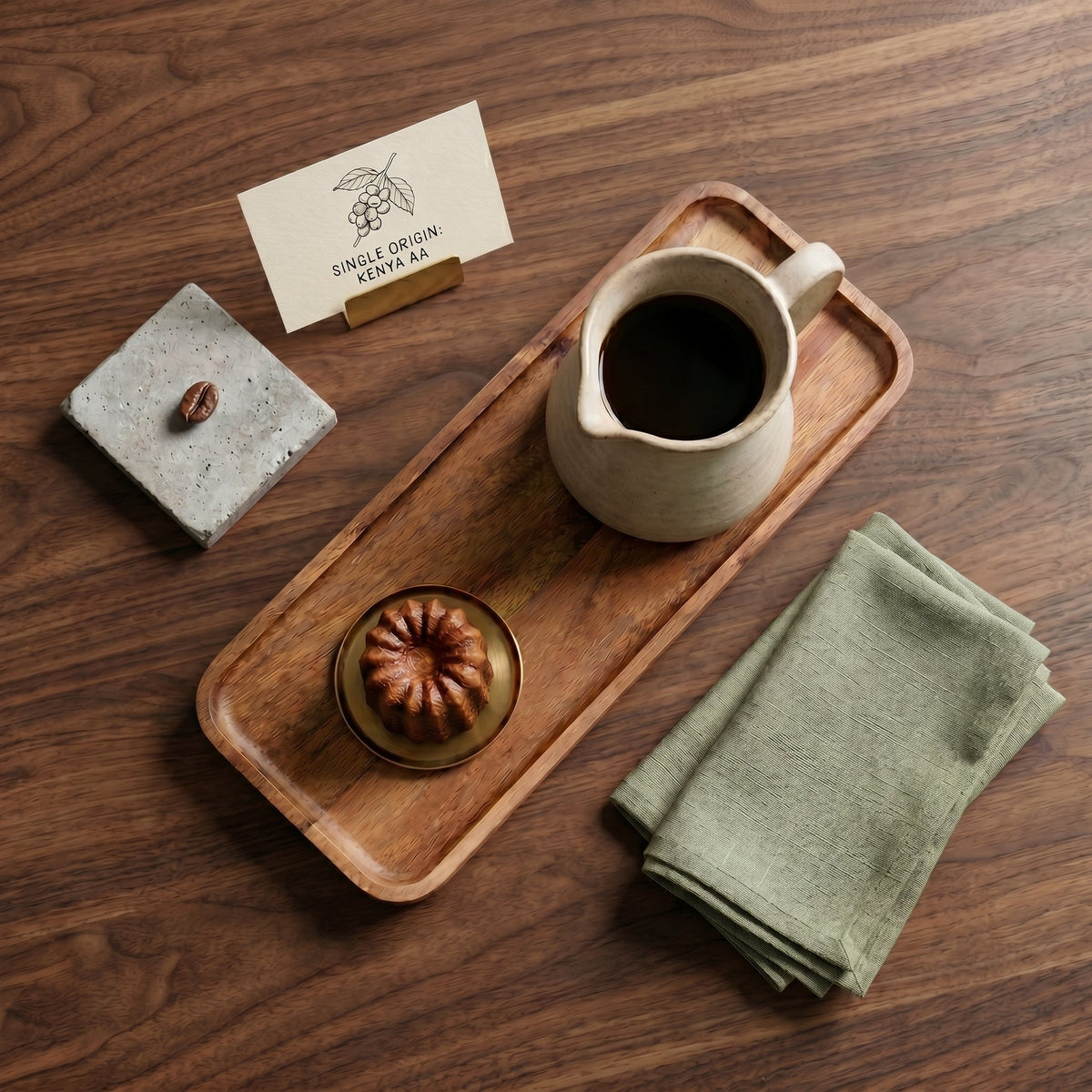 Bevelled Acacia Serving Tray – Four Sizes & Pack Options – product view 3
