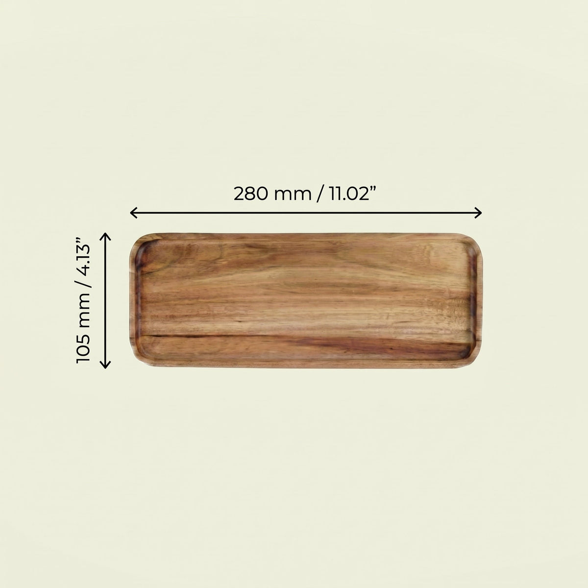 Bevelled Acacia Serving Tray – Four Sizes & Pack Options – product view 7