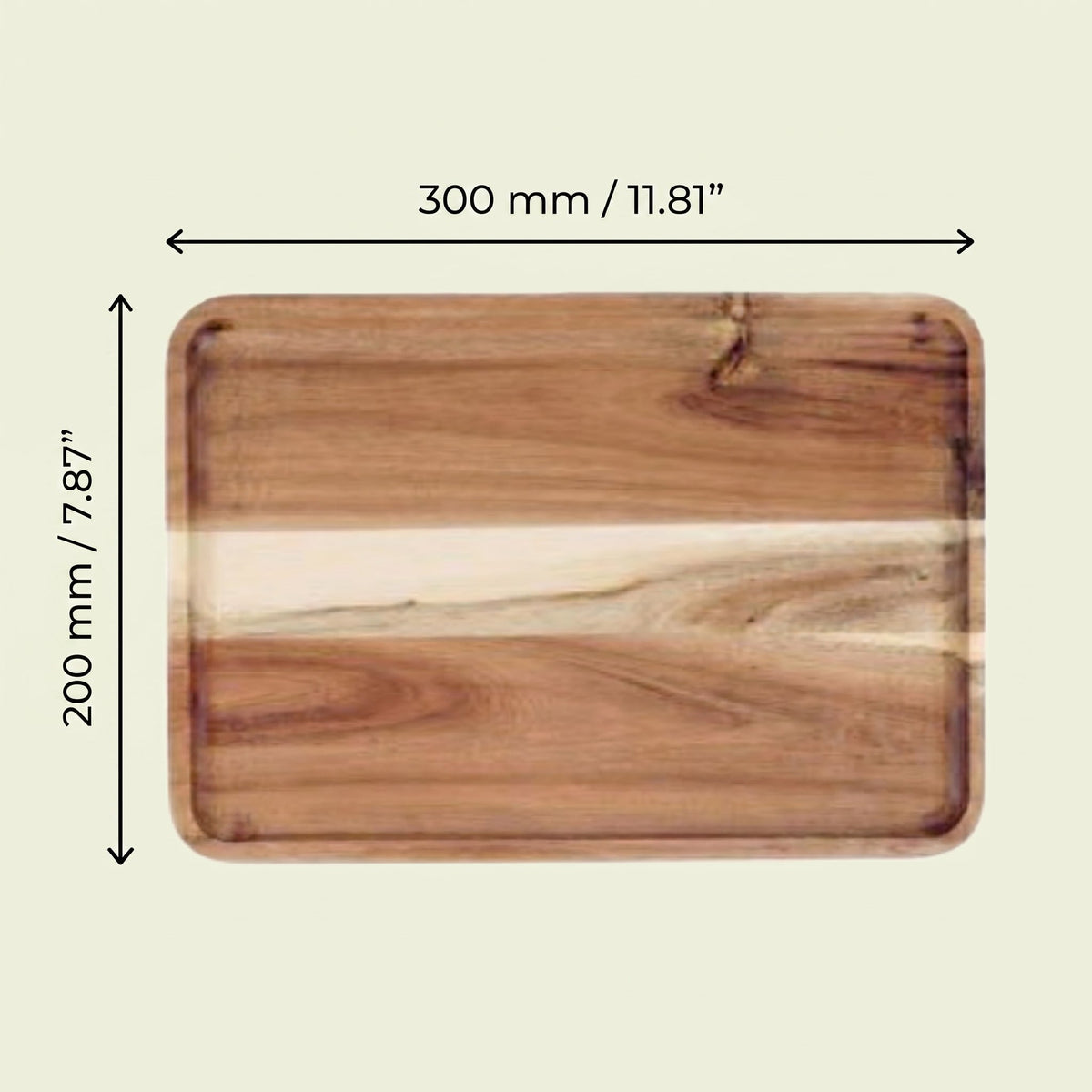 Bevelled Acacia Serving Tray – Four Sizes & Pack Options – product view 9