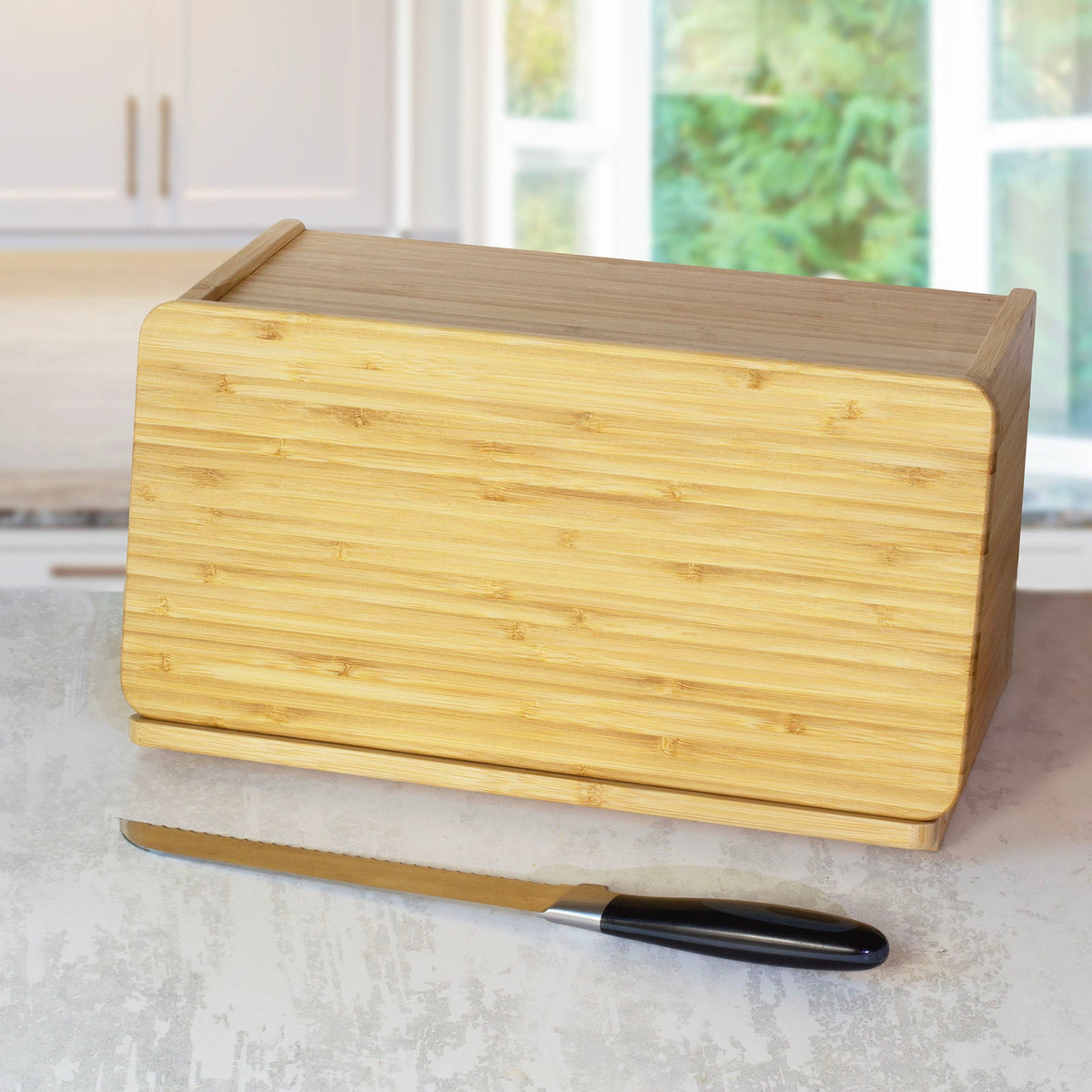 Bamboo Bread Bin with Removable Crumb-Groove Board – product view 5