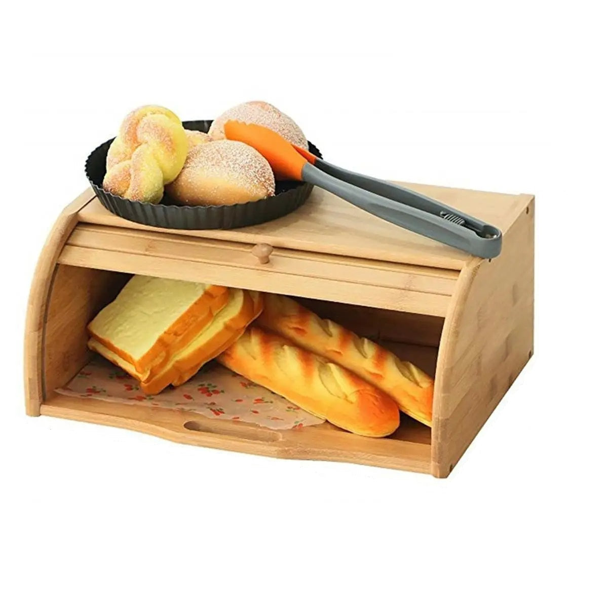 Bamboo Roll-Front Bread Bin – Choice of Two Styles – product view 2