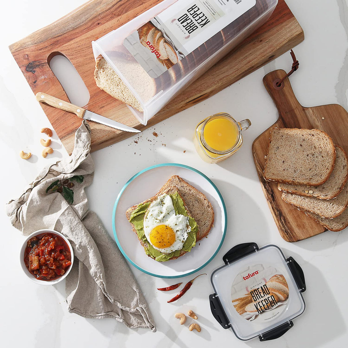 Clear Clip-Lock Bread Storage Container – product view 3