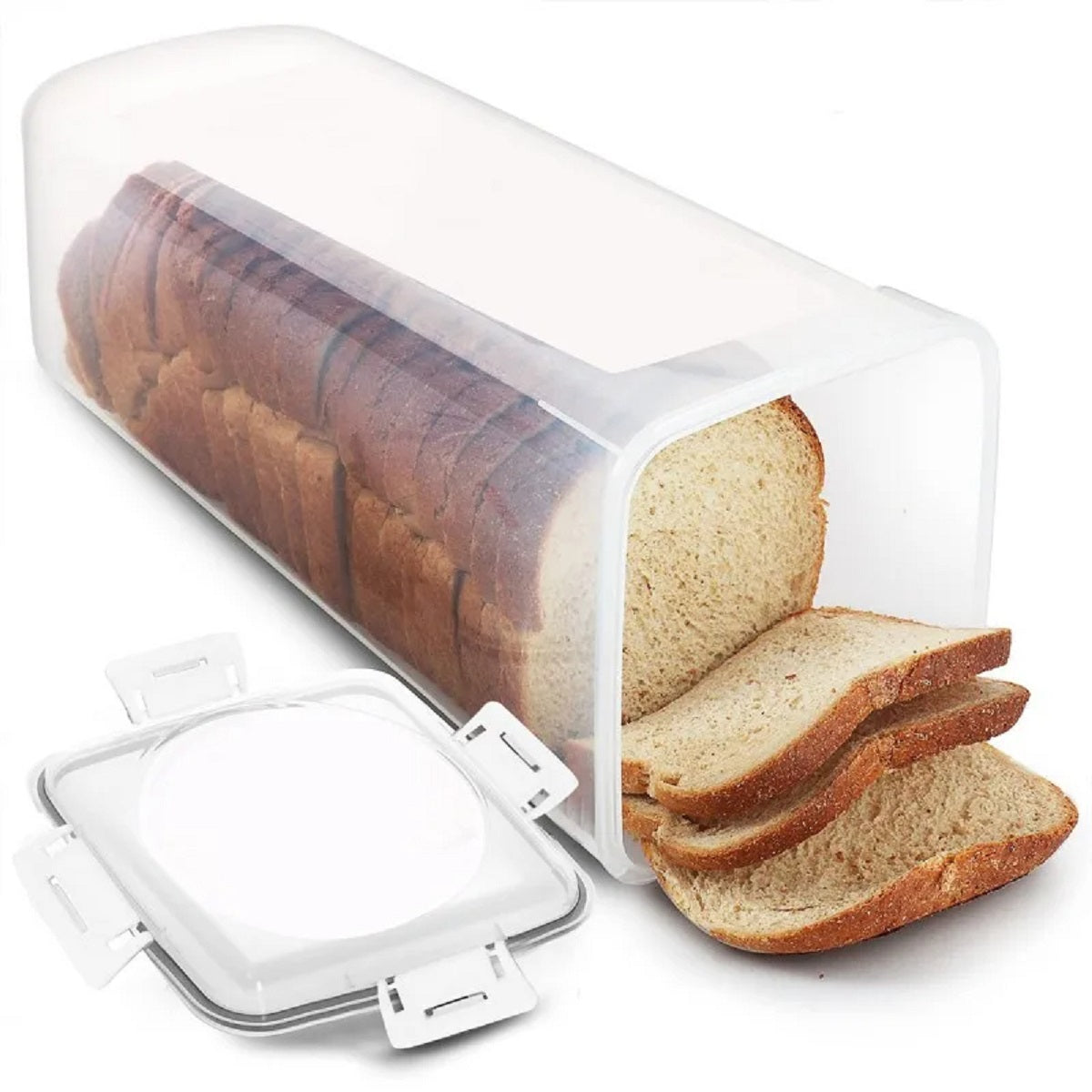 Clear Clip-Lock Bread Storage Container – product view 4