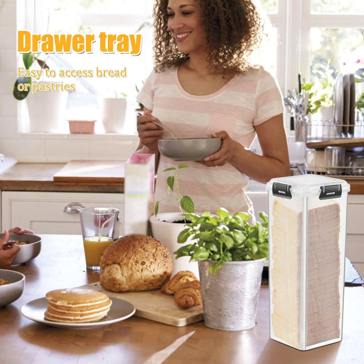 Clear Clip-Lock Bread Storage Container – product view 6