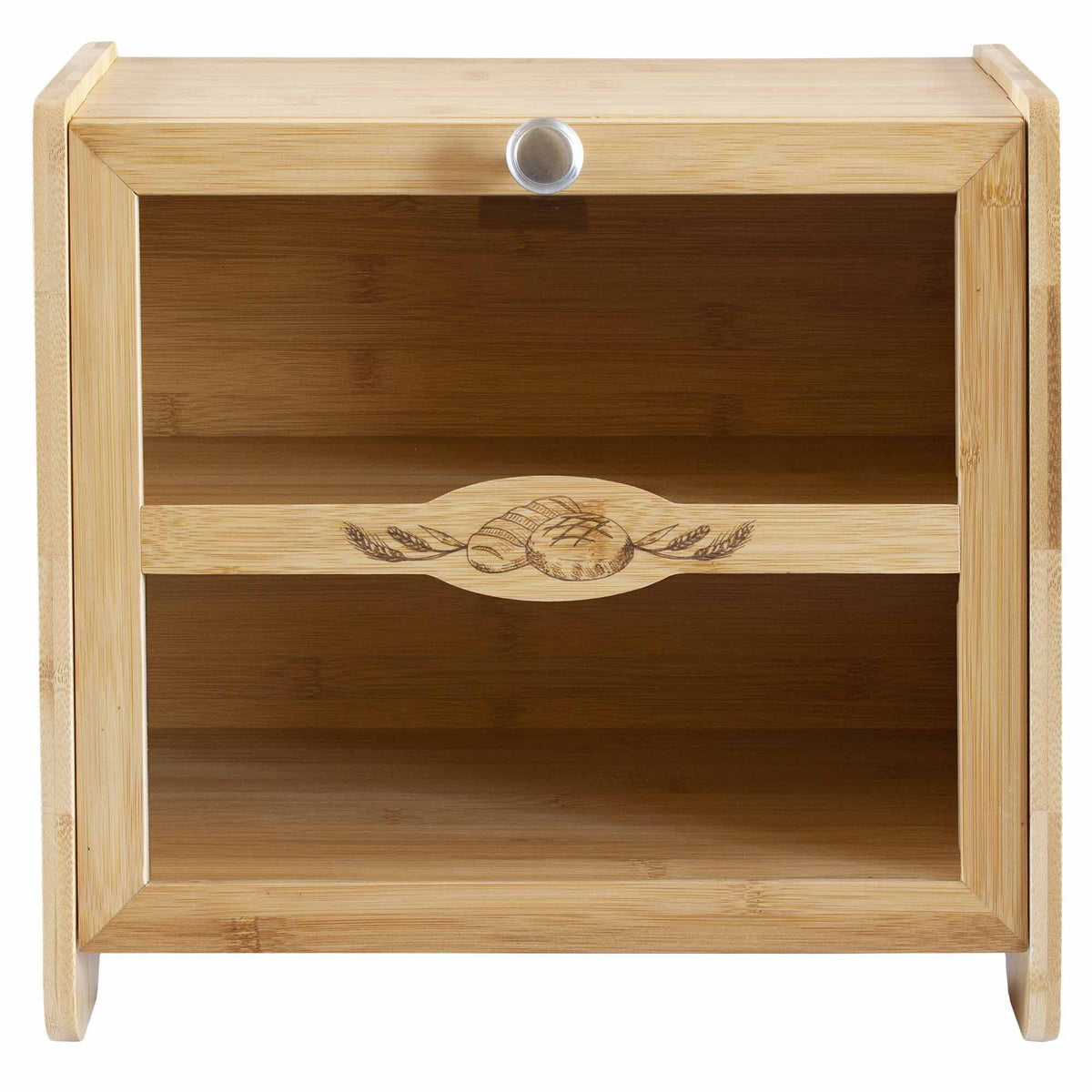 Two-Tier Bamboo Bread Cabinet with Glazed Front – product view 4