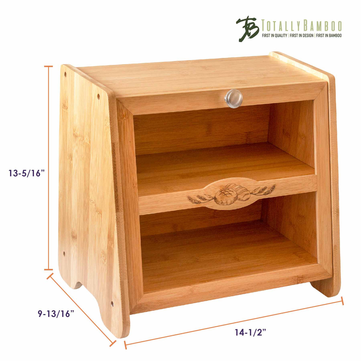 Two-Tier Bamboo Bread Cabinet with Glazed Front – product view 5