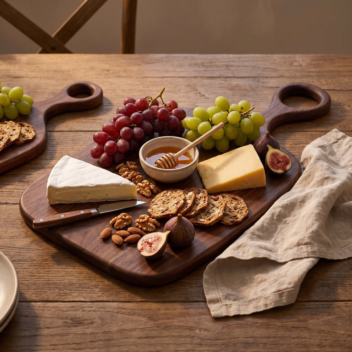 Loop-Handle Walnut Serving Boards – Set of Two – product view 2