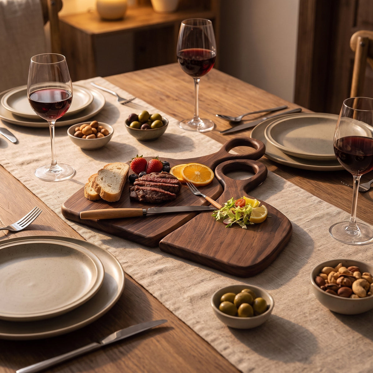 Loop-Handle Walnut Serving Boards – Set of Two – product view 4