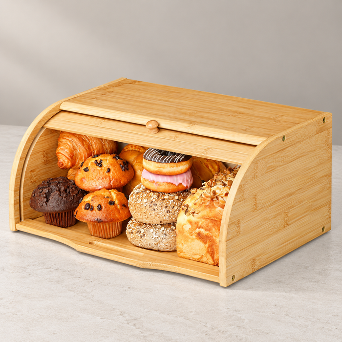 Bamboo Roll-Front Bread Bin – Choice of Two Styles